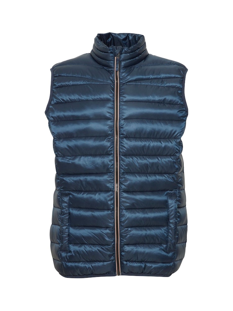 Blend Navy Blue Metallic Coated Gilet - Image 5 of 5