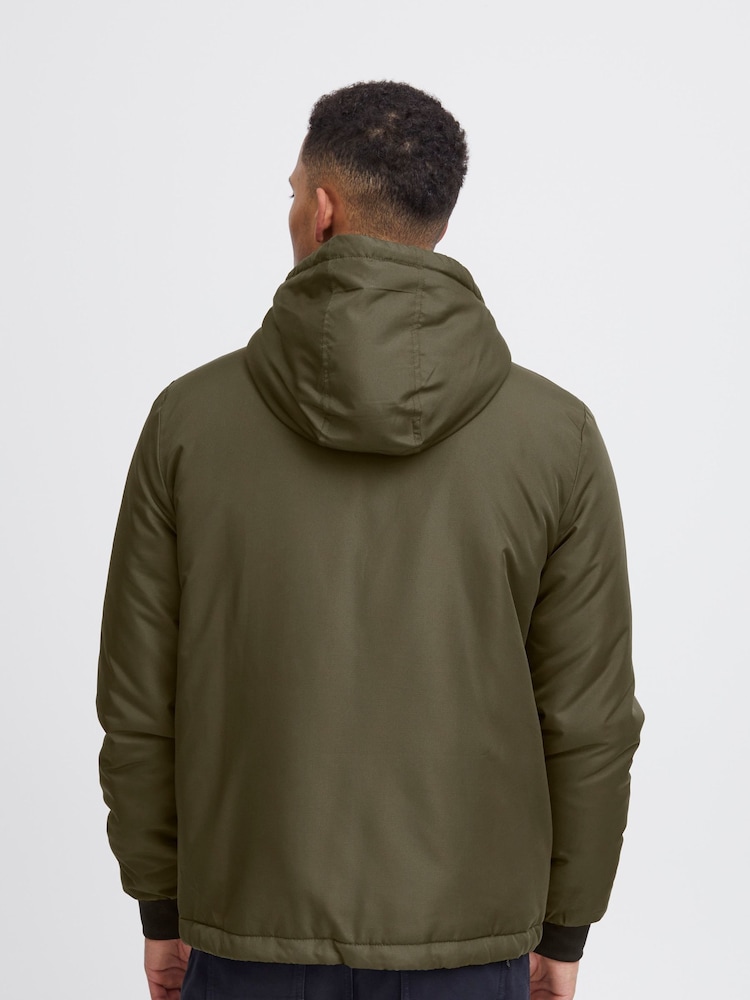 Blend Khaki Green Lightweight Reversible Hooded Jacket - Image 2 of 5