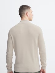 Blend Cream 100% Cotton Quarter Zip Knitted Sweat Jumper - Image 2 of 5