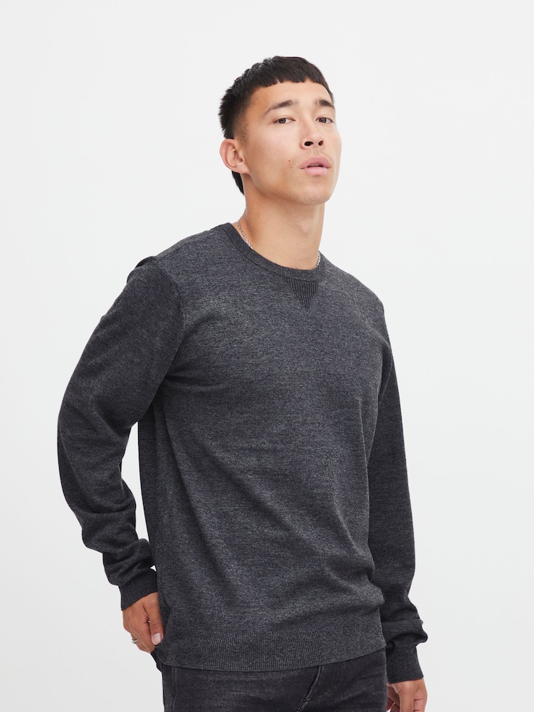 Blend Black Crew Neck Knitted Sweat Jumper - Image 1 of 5