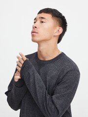 Blend Black Crew Neck Knitted Sweat Jumper - Image 3 of 5
