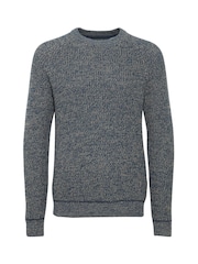 Blend Navy Blue 100% Cotton Fisherman Knitted Sweat Jumper - Image 5 of 5