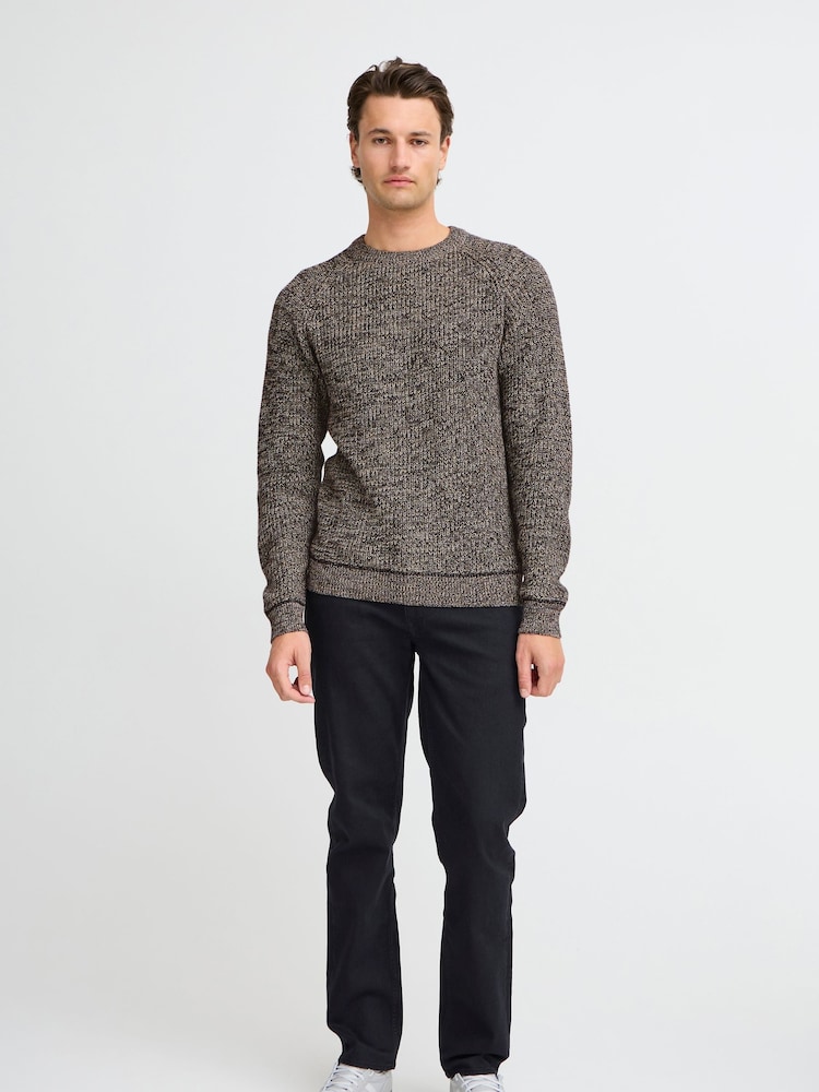 Blend Brown Chrome 100% Cotton Fisherman Knitted Sweat Jumper - Image 4 of 5