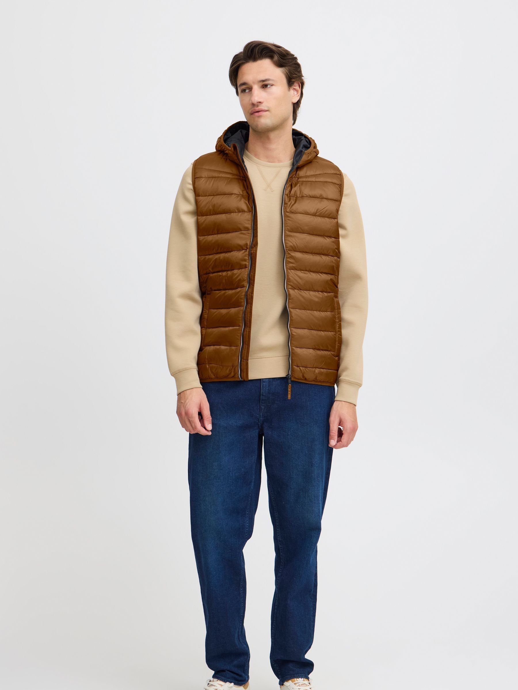 Buy Blend Brown Coat Hooded Gilet from Next USA