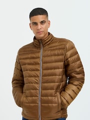 Blend Tan Brown Metallic Coated Jacket - Image 1 of 5