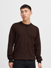 Blend Brown Crew Neck Knitted Sweat Jumper - Image 1 of 5