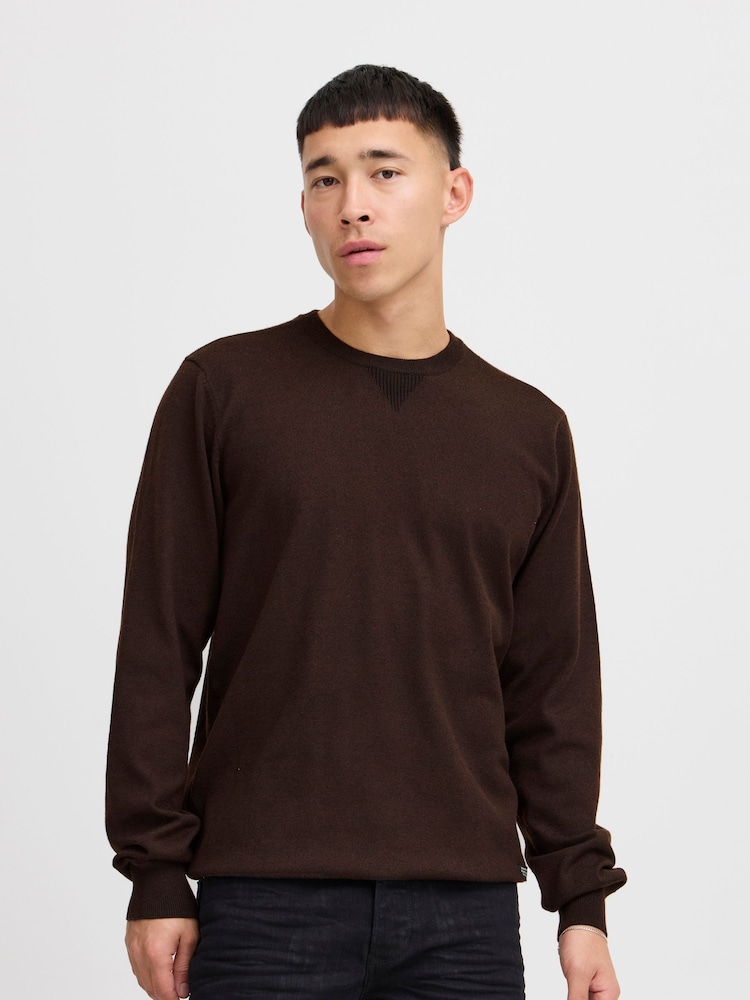 Blend Brown Crew Neck Knitted Sweat Jumper - Image 1 of 5
