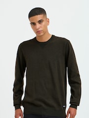 Blend Green Crew Neck Knitted Sweat Jumper - Image 1 of 5