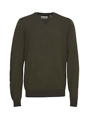 Blend Green Crew Neck Knitted Sweat Jumper - Image 5 of 5