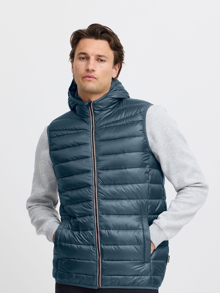 Blend Blue Coat Hooded Gilet - Image 1 of 5