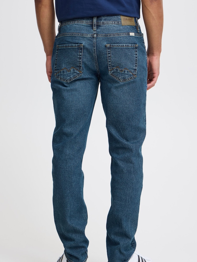 Blend Blue Tapered Fit Stretch Mid Denim Jeans - Image 2 of 5