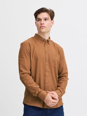 Blend Tan Brown 100% Cotton Casual Long Sleeve Shirt - Image 1 of 5