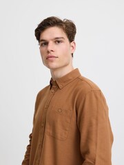 Blend Tan Brown 100% Cotton Casual Long Sleeve Shirt - Image 3 of 5