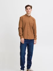 Blend Tan Brown 100% Cotton Casual Long Sleeve Shirt - Image 4 of 5