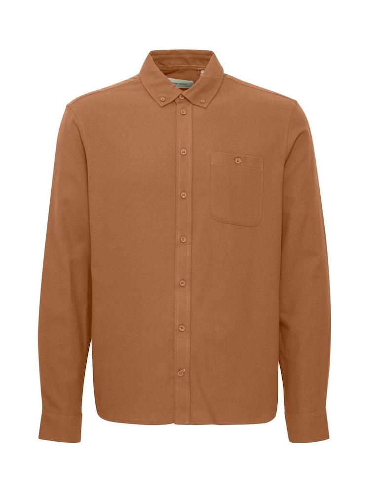 Blend Tan Brown 100% Cotton Casual Long Sleeve Shirt - Image 5 of 5