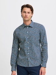 Blend Blue Floral Print Long Sleeve Shirt - Image 1 of 5