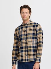 Blend Navy Blue 100% Cotton Check Long Sleeve Shirt - Image 1 of 5