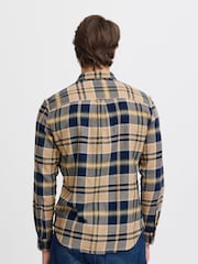 Blend Navy Blue 100% Cotton Check Long Sleeve Shirt - Image 2 of 5