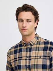 Blend Navy Blue 100% Cotton Check Long Sleeve Shirt - Image 3 of 5