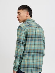 Blend Aqua Blue 100% Cotton Check Long Sleeve Shirt - Image 2 of 5