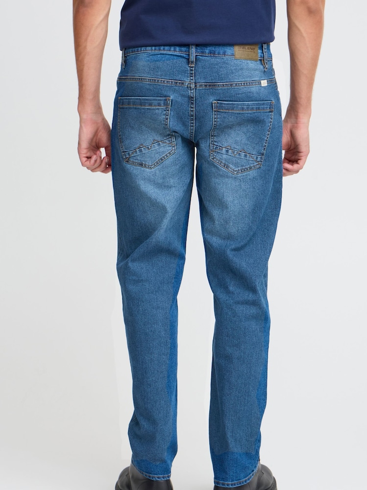 Blend Blue Straight Fit Stretch Mid Denim Jeans - Image 2 of 5 Blend Blue Straight Fit Stretch Mid Denim Jeans - Image 2 of 5