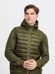 Blend Khaki Green Coat Hooded Gilet - Image 1 of 5