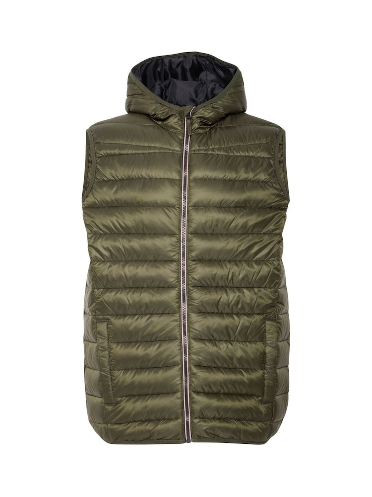 Blend Khaki Green Coat Hooded Gilet - Image 5 of 5