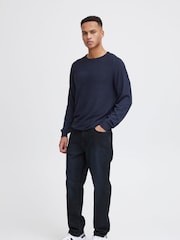Blend Blue Straight Fit Stretch Dark Denim Jeans - Image 4 of 5