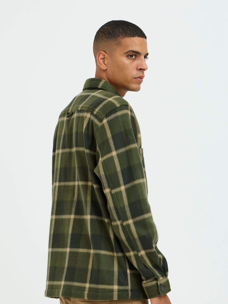 Blend Green Fleece Check Overshirt - Image 2 of 5