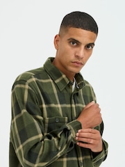 Blend Green Fleece Check Overshirt - Image 3 of 5