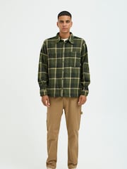 Blend Green Fleece Check Overshirt - Image 4 of 5