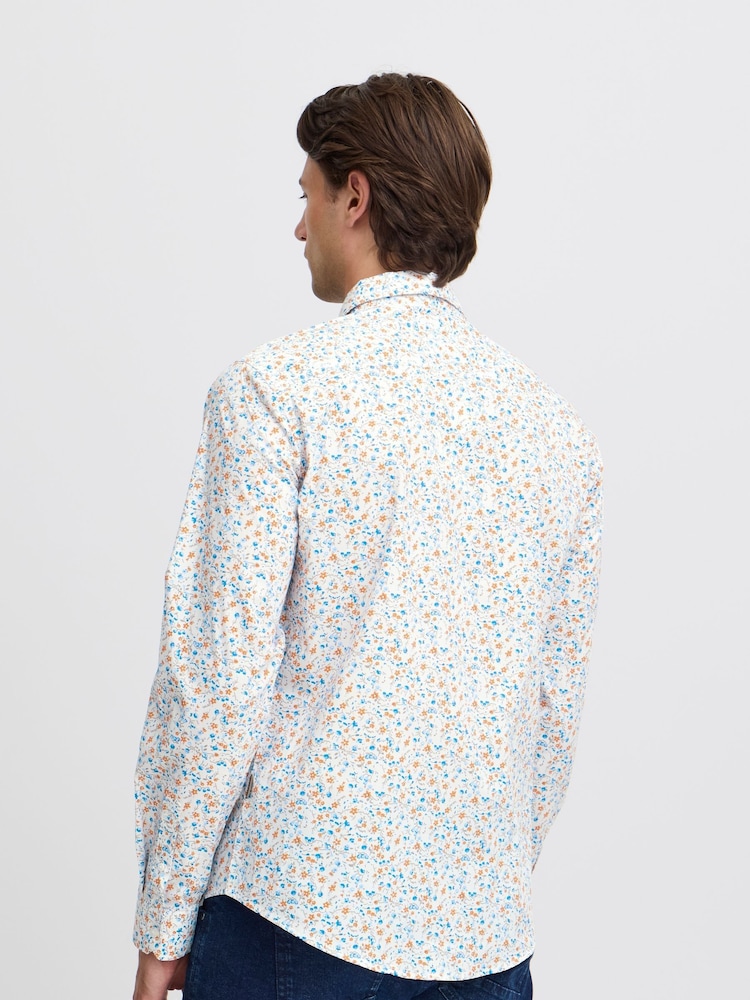 Blend White Floral Print Long Sleeve Shirt - Image 2 of 5