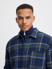 Blend Blue Toffee Quilted Check 100% Cotton Overshirt - Image 3 of 5