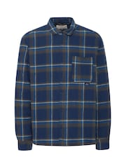 Blend Blue Toffee Quilted Check 100% Cotton Overshirt - Image 5 of 5