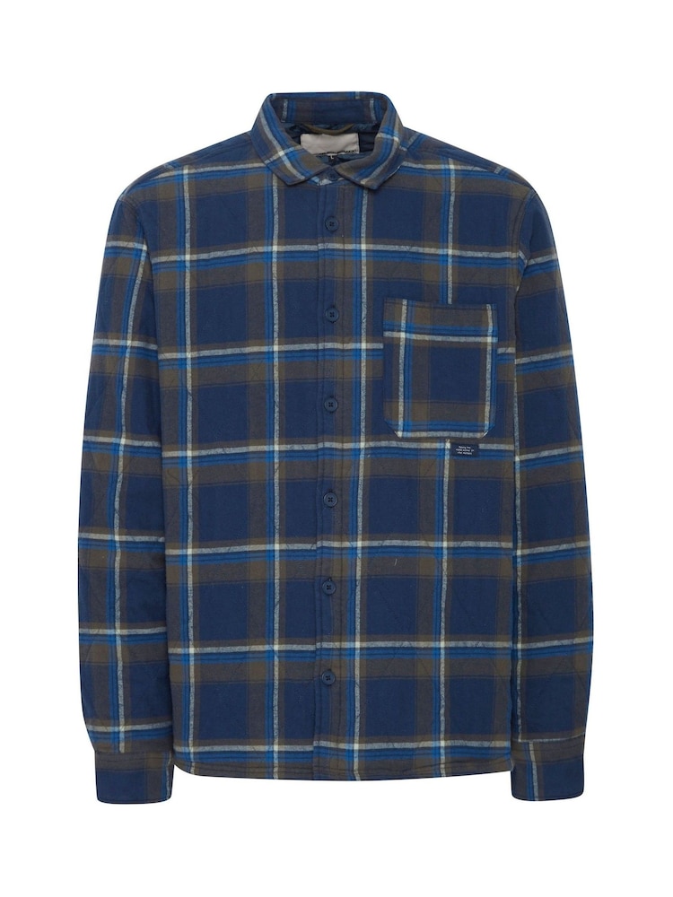 Blend Blue Toffee Quilted Check 100% Cotton Overshirt - Image 5 of 5