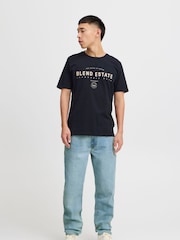 Blend Blue Straight Fit Stretch Light Denim Jeans - Image 4 of 5