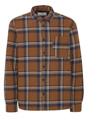 Blend Brown Toffee Quilted Check 100% Cotton Overshirt - Image 5 of 5
