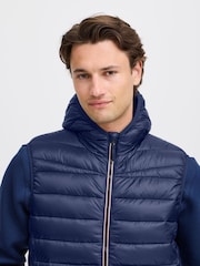 Blend Navy Blue Coat Hooded Gilet - Image 3 of 5