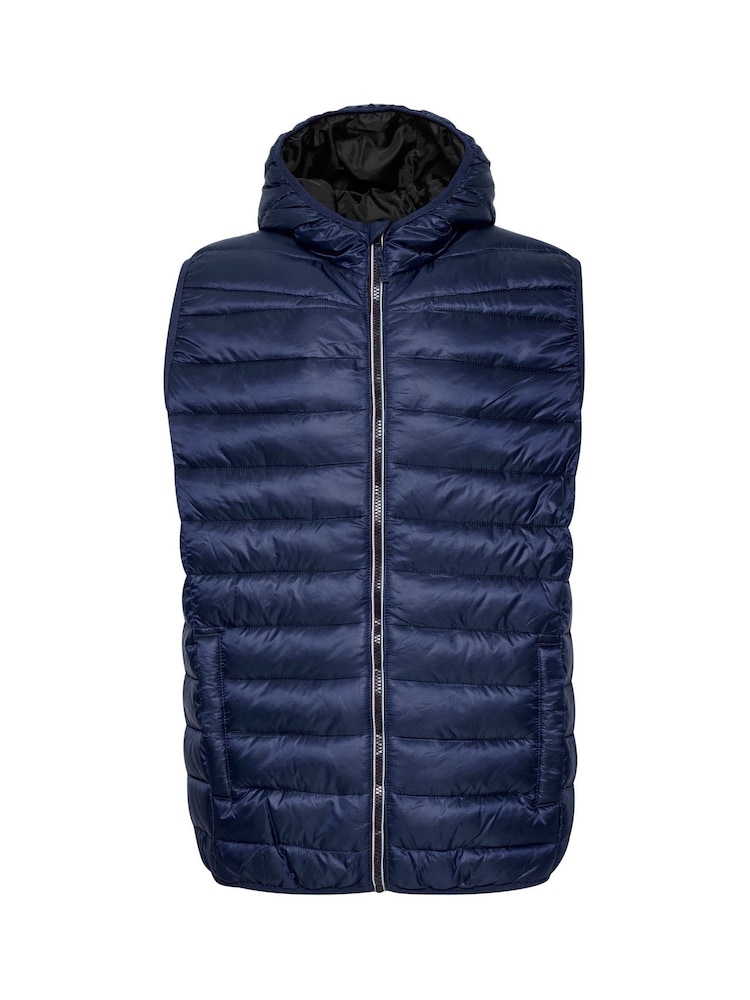 Blend Navy Blue Coat Hooded Gilet - Image 5 of 5