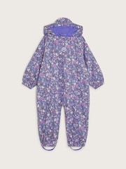 Monsoon Purple Baby Floral Print Waterproof Puddlesuit - Image 1 of 3