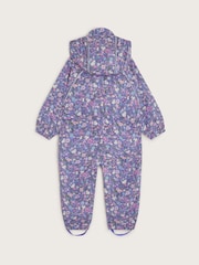 Monsoon Purple Baby Floral Print Waterproof Puddlesuit - Image 2 of 3