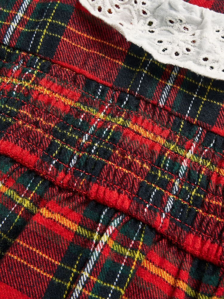 Monsoon Red Newborn Tartan 100% Cotton Romper and Tights Set - Image 3 of 3 Monsoon Red Newborn Tartan 100% Cotton Romper and Tights Set - Image 3 of 3