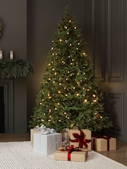 Charles Bentley Green 8ft Pre-Lit Faux Nordic Spruce Hinged Christmas Tree - Image 1 of 5