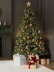 Charles Bentley Green 8ft Pre-Lit Faux Nordic Spruce Hinged Christmas Tree - Image 2 of 5