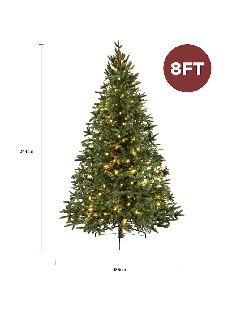 Charles Bentley Green 8ft Pre-Lit Faux Nordic Spruce Hinged Christmas Tree - Image 6 of 6 Charles Bentley Green 8ft Pre-Lit Faux Nordic Spruce Hinged Christmas Tree - Image 6 of 6
