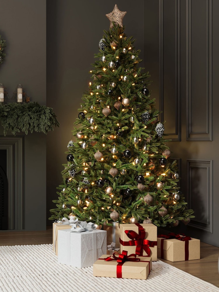 Charles Bentley Green Pre-Lit Faux Nordic Spruce Hinged 6ft Christmas Tree - Image 1 of 6