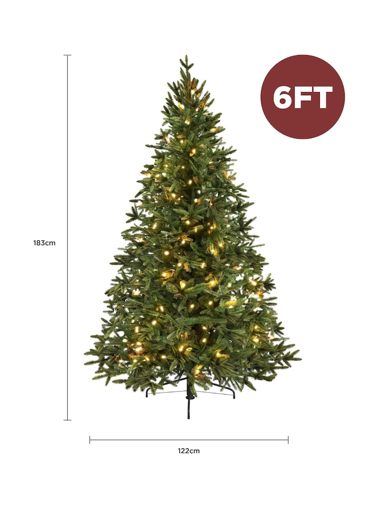Charles Bentley Green Pre-Lit Faux Nordic Spruce Hinged 6ft Christmas Tree - Image 6 of 6 Charles Bentley Green Pre-Lit Faux Nordic Spruce Hinged 6ft Christmas Tree - Image 6 of 6