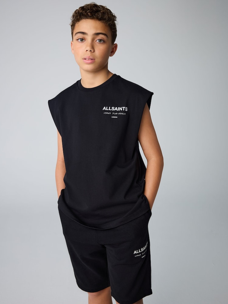 smALLSAINTS Black Oversized Underground Sleeveless T-Shirt - Image 3 of 5
