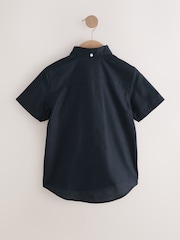Dark Navy Logo Short Sleeve Cotton Rich Oxford Shirt (3-16yrs) - Image 2 of 4