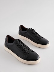 Black Leather Trainers - Image 1 of 5